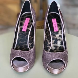 Betsy Johnson Pink Crystalized Open Toe